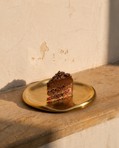 Confetti & Espresso cake slice