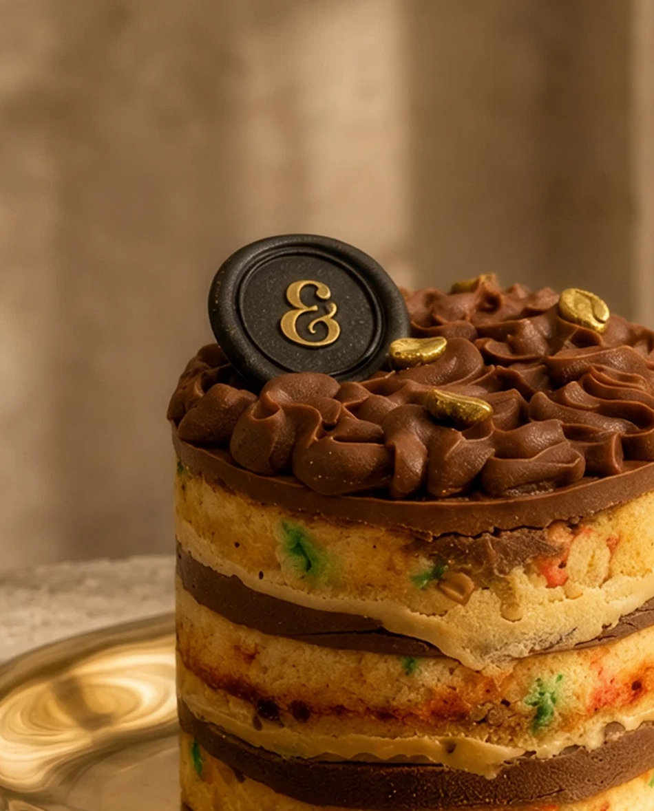 Mini Confetti & Espresso cake close-up
