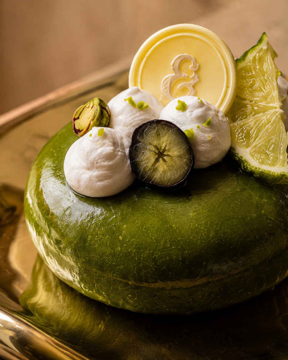 Mini Kaffir Lime, Pista & Blueberry cake texture