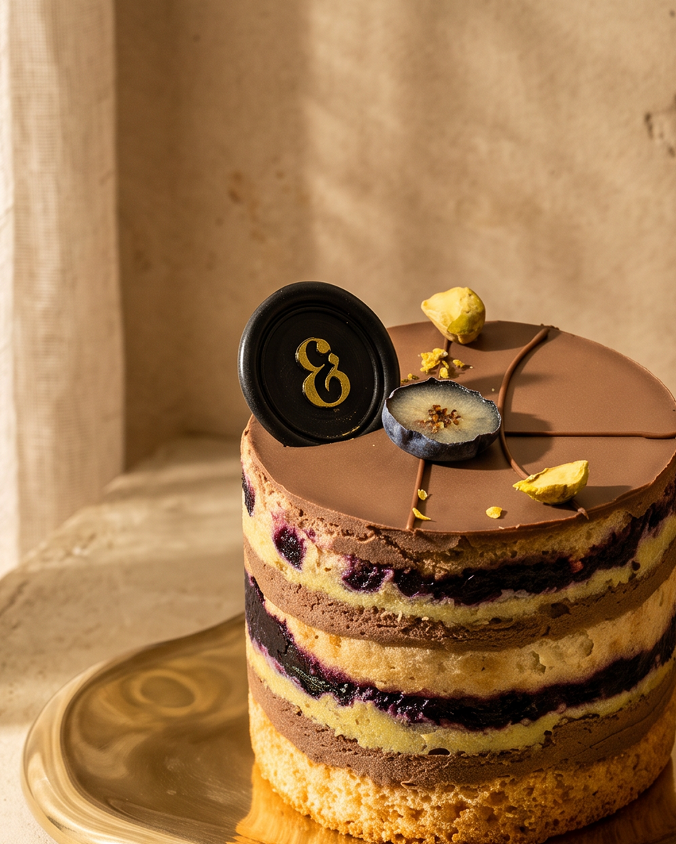 Mini Pista Kunafa & Mix Berry cake close-up