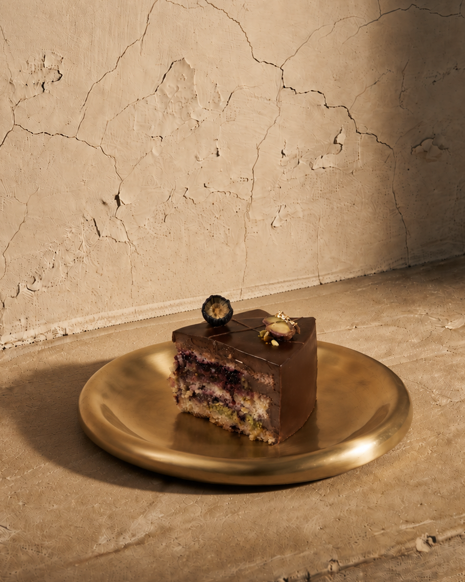 Pista Kunafa & Mix Berry cake slice