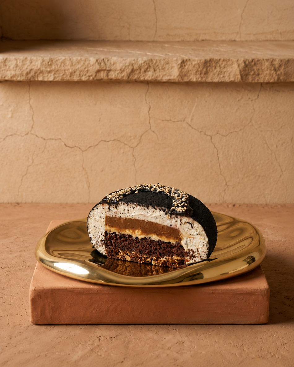 Sesame, Miso & Almond cake slice